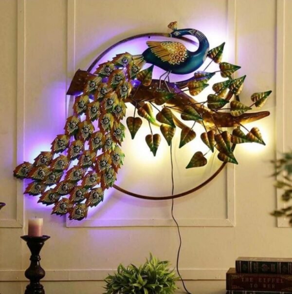 LED PEACOCK WALL ART 28X4X37 INCH