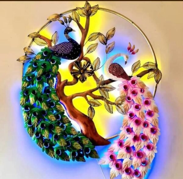 ROUND DOUBLE PEACOCK 32X40 INCH