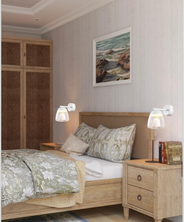 Premium Wall Lamp Sand White + Gold