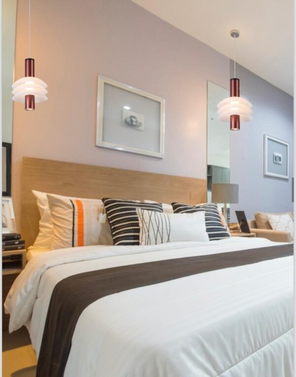 Premium Pendant Light Wine Red + Sand Black
